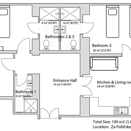Florenc With 3-bathrooms & Bedrooms Apartment *